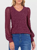 Lace Sleeve V-Neck T-Shirt by Simply Love