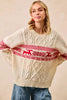 BiBi Christmas Theme Patterned Cable Knit Sweater by FitiqueFit