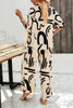 Printed Button Up Shirt and Pants Set