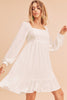 Ruffled Hem Square Neck Balloon Sleeve Mini Dress – Trendy, Feminine & Fashion-Forward Dress for Stylish Occasions