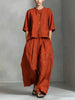 Three-Quarter Sleeve Shirt & Loose Trousers Two-Piece Set by FitiqueFit
