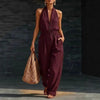Women's Knitted V-Neck Slim-Fit Cropped Jumpsuit by FitiqueFit