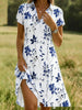 Women's Bohemian 3D Printed V-Neck Short-Sleeve Maxi Dress by FitiqueFit