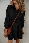 Solid Color Fashion Long Sleeve Stitching Dress Women