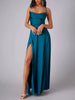 Lace Up Back Split Maxi Dress by Wild and Free Boutique