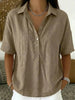 Short Sleeve Button Pullover Shirt – Solid Color Women’s Top by FitiqueFit