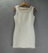 Women's Socialite Chanel Jumpsuit White Wool Short Sleeve Dress