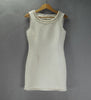 Women's Socialite Chanel Jumpsuit White Wool Short Sleeve Dress