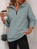 Women's Zipper Turtleneck Pullover Sweatshirt – Loose Long Sleeve by FitiqueFit