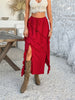 Devine Slit Drawstring Ruffled Skirt