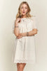 Ruffled Eyelet Round Neck Summer Dress For Women – Elegant Feminine Eyelet Dress with Ruffled Details for Garden Parties & Special Occasions by Stevvex