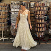 Elegant Embroidered Slim Suspender Dress
