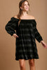 Off-Shoulder Balloon Sleeve Velvet Mini Dress – Glamorous Off-Shoulder Design, Playful Balloon Sleeves, Luxurious Velvet Fabric, Elegant & Sexy Mini Dress for Parties and Date Nights by Stevvex