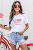 White American Flag Bow Knot Print Crew Neck T Shirt by Wild and Free Boutique