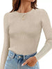 Ribbed Knit Slim Fit Long Sleeve T-Shirt by Simply Love