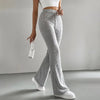 Solid Rib-Knit Pull-On Jogger Pants for Women by FitiqueFit
