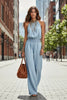 Women's Sleeveless Backless Lace-Up Halter Wide-Leg Jumpsuit by FitiqueFit
