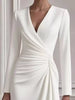 Front Ruched V-Neck Long Sleeve Dress by Wild and Free Boutique