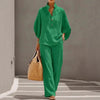 Women’s Casual Shirt and Full-Length Pants Set by FitiqueFit