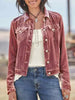 Casual Button-Up Long Sleeve Jacket with Chest Pockets and Relaxed Fit by Stevvex