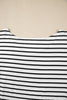 Stripe Half Sleeve Scoop Neck Top