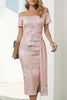 Charming Printed Off-Shoulder Midi Dress with Slit Classy & Feminine Look by Stevvex