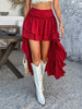 Devine High-Low Ruched Layered Skirt