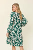 Double Take Full Size Printed Ruffle Hem Dress with Pocket Stylish & Functional Women Dress by Stevvex