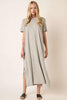 Side Slit Round Neck Short Sleeve Maxi Dress For Women – Casual and Chic Dress with Side Slits for a Relaxed yet Polished Look by Stevvex