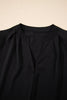 Rose Red Silky Notched Neckline Petal Sleeve Blouse by Wild and Free Boutique
