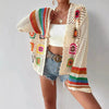 Hand-Crocheted Floral Cardigan Sweater | Boho Open Front Knit Top by FitiqueFit