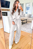 Dark Khaki Polo Collar V Neck Pullover and Drawstring Sweatpants Set by Wild and Free Boutique