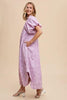Romantic Floral Detail Puff Sleeve Dress Feminine Elegant Dress for Women Long Dress For Summer by Stevvex