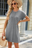 Heathered Round Neck Short Sleeve Dress