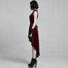 Velvet Sleeveless Front Short Back Length Dress