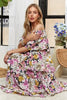 Layered Floral Off-Shoulder Short Sleeve Maxi Dress – Elegant Off-Shoulder Maxi Dress with Layered Floral Pattern for a Romantic Look by Stevvex