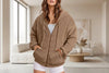 Long Zip-Up Hoodie – Soft Cotton Velvet, Oversized Fit by FitiqueFit