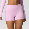 Womens Solid-Color Sports Shorts European And American Style Yoga Shorts by My Store