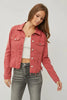 RISEN Full Size Raw Hem Button Up Cropped Denim Jacket Plus Size by Wild and Free Boutique
