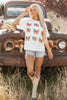 Khaki Patriotic Flag Bow Graphic Starry Round Neck T Shirt by Wild and Free Boutique