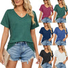 🌼 Women's V-Neck Pleated Loose-Fit T-Shirt – Effortless Summer Elegance by FitiqueFit