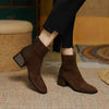 Women’s Suede Mid-Heel Martin Boots – Chic Casual Ankle Boots by FitiqueFit