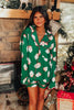 Women’s Satin Santa Claus Pajama Set | Christmas Print Two-Piece Loungewear by FitiqueFit