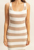 Striped Scoop Neck Wide Strap Knit Dress For Women –Comfortable & Stylish Dress with Timeless Stripes and Flattering Scoop Neck Design by Stevvex
