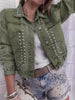 Women’s Studded Denim Jacket by FitiqueFit