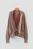 Chestnut Mineral Wash Exposed Seam Patchwork Knit Open Sweater Cardigan by Wild and Free Boutique