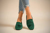 Women's Square Toe Tassel Slip-On Loafers | Suede Flat Casual Shoes by FitiqueFit