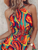 Paisley Print Halter Neck Mini Dress by Wild and Free Boutique