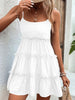 Elegant White Spaghetti Strap Dress Minimalist & Chic Summer Essential Unique Retro Dress by Stevvex