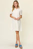 Double Take Full Size Texture Collared Neck Short Sleeve Dress Textured Dress For Women by Stevvex